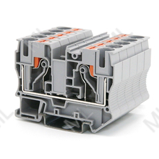 Клемма проходная, зажим push-in, 2 точки подключения, 16 кв.мм, серая Арт. VPR-16-GY - Каталог электротехнического оборудования