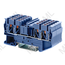 Клемма проходная, зажим push-in, 4 точки подключения, 2.5 кв.мм, синяя Арт. VPR-2.5-QUATTRO-BU - Каталог электротехнического оборудования