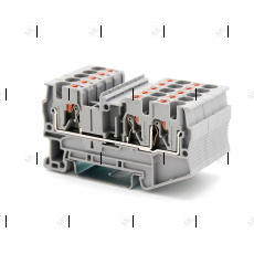 Клемма проходная, зажим push-in, 3 точки подключения, 4 кв.мм, серая Арт. VPR-4-TWIN-GY - Каталог электротехнического оборудования