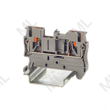 Клемма проходная, зажим push-in, 2 точки подключения, 2.5 кв.мм, серая Арт. VPR-2.5-GY - Каталог электротехнического оборудования