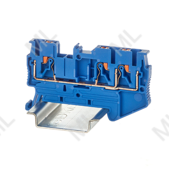 Клемма проходная, зажим push-in, 3 точки подключения, 2.5 кв.мм, синяя Арт. VPR-2.5-TWIN-BU - Каталог электротехнического оборудования