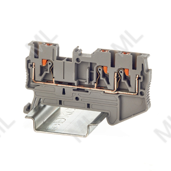 Клемма проходная, зажим push-in, 3 точки подключения, 2.5 кв.мм, серая Арт. VPR-2.5-TWIN-GY - Каталог электротехнического оборудования