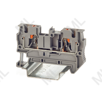 Клемма проходная, зажим push-in, 2 точки подключения, 4 кв.мм, серая Арт. VPR-4-GY - Каталог электротехнического оборудования