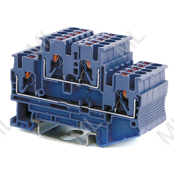 Клемма двухуровневая, зажим push-in, 4 точки подключения, 2.5 кв.мм, синяя Арт. VPRTT-2.5-BU - Каталог электротехнического оборудования